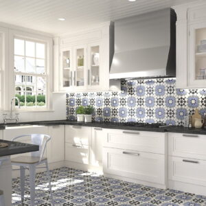 Azulejos de cocina con suelo hidráulico serie Rabat