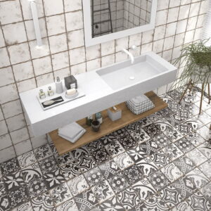Azulejo Decorado Signe White Metallici 20x20 Mainzu