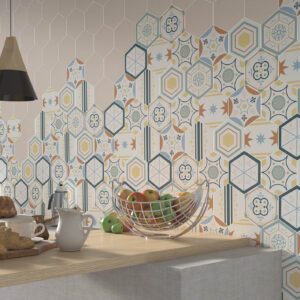 Baldosas Hexagonales para Baño y Cocina serie Hexagonal Boom