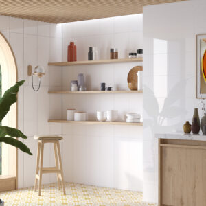 Azulejo blanco básico 25x70 para baño acabado brillo