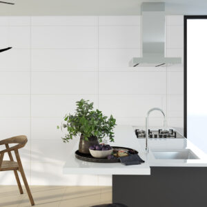 Revestimiento blanco 30x90 formato alargado moderno