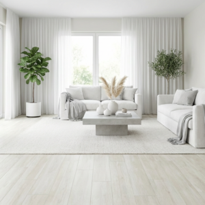 Salón Moderno Con Pavimento Cerámico Vilema Blanco