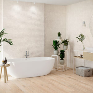 azulejo baño Levin Almond 33X55 Loring Oak