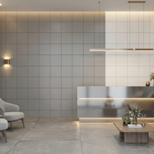 Suelo de recepción con azulejos grises 30x30