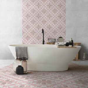 Azulejo Decorado Santa Mónica Rosa Para Revestimiento