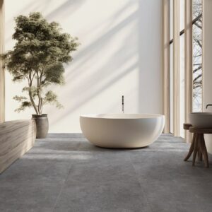 Ambiente De Salón Con Suelo Shells Acero