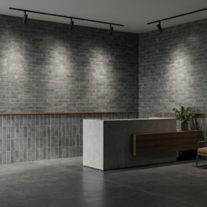 Mostrador de recepción con revestimiento Alaska Graphite