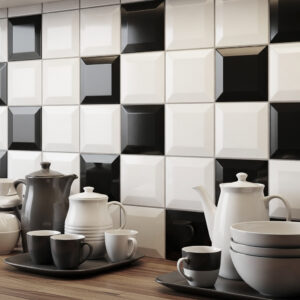 Azulejso Biselado 7,5x7,5 Pasta Roja Para Cocina