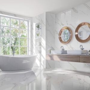 Azulejo Serie Bolonia Blanco para Interior Rock Ceramic